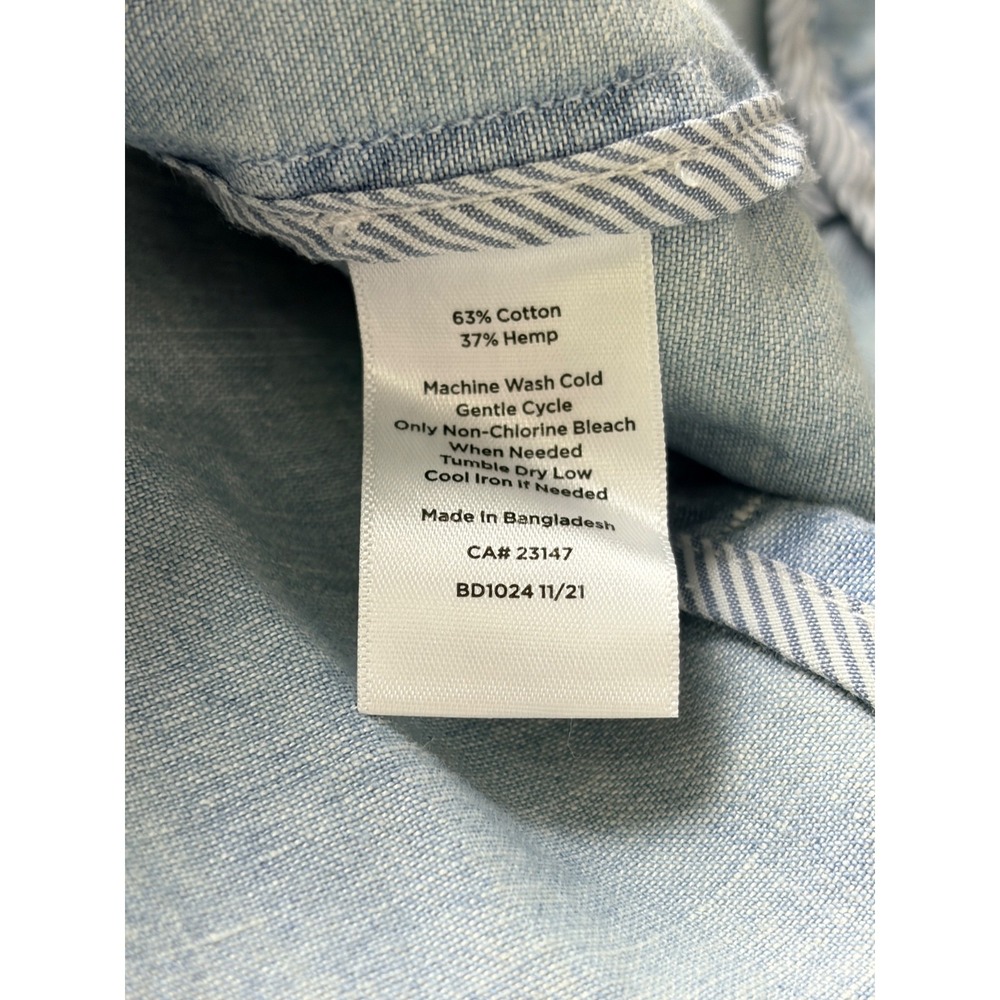 Talbots Chambray Blazer Womens 6 Blue Cotton Hemp Blend Lightweight Jacket - Picture 10 of 11